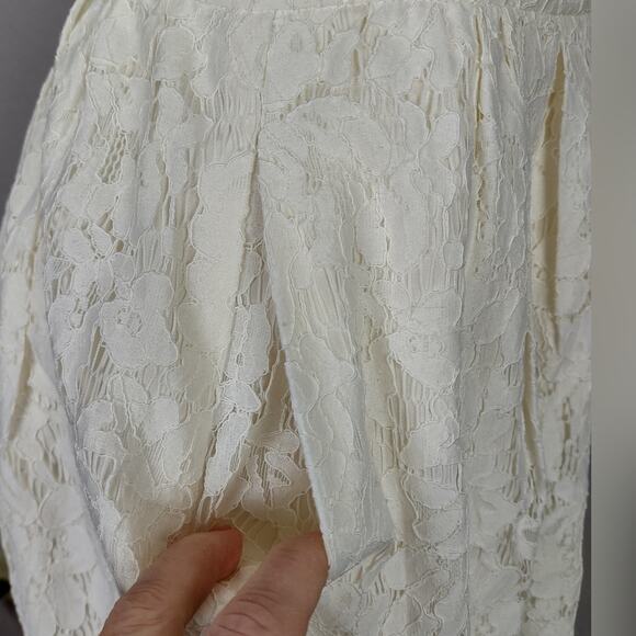 J Crew Collection Floral Lace Midi Skirt and Cropped Top Ivory Set Size 0 - Picture 15 of 16